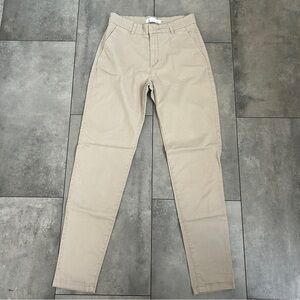 H&M tan khaki straight leg workwear pants 4